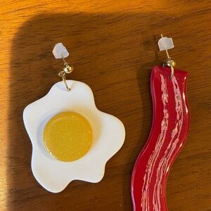 Egg and Bacon Earrings